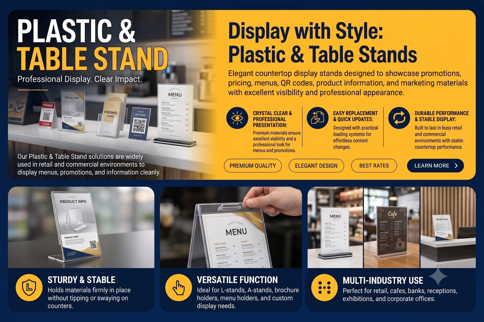plastic & table stand